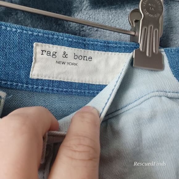 Rag & Bone High Rise Skinny Two Tone Jeans W25 L30 - Picture 5 of 8